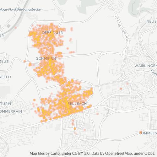 Heatmap für plz 70736