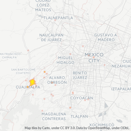 05200 Mapa de calor de densidad empresarial