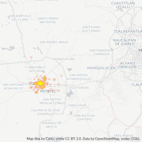 50090 Mapa de calor de densidad empresarial