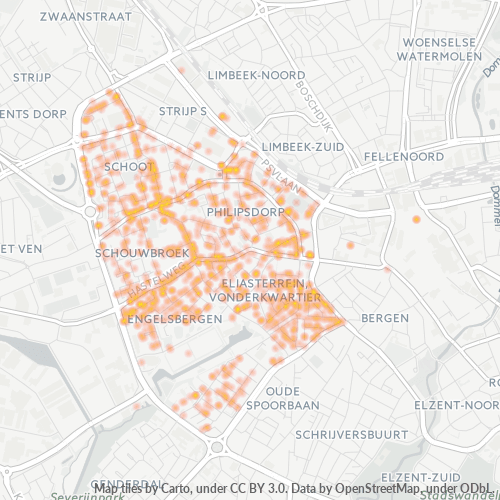 Heatmap voor postcode 5616