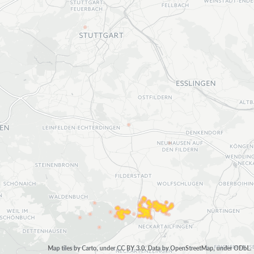 Heatmap für plz 72631