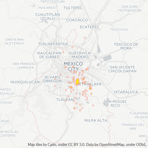 09070 Mapa de calor de densidad empresarial