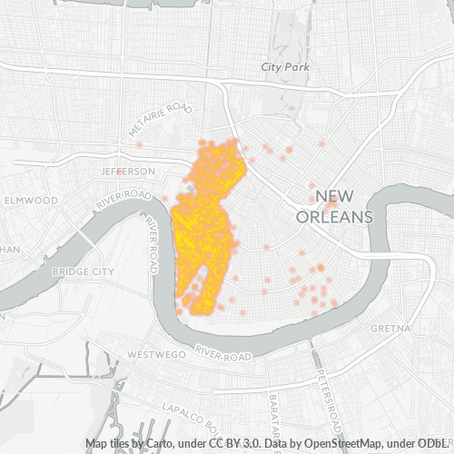 70118 Business Density Heatmap