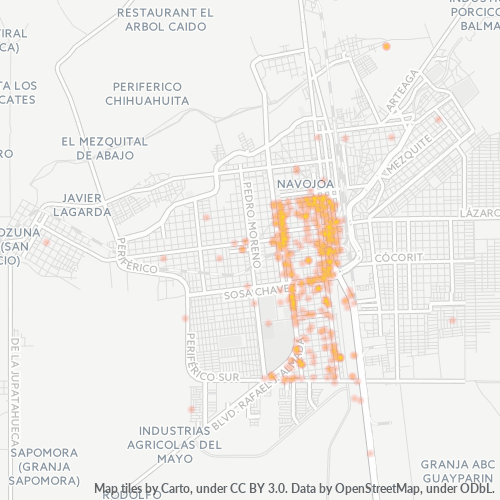 85870 Mapa de calor de densidad empresarial
