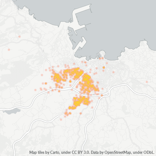 33211 Mapa de calor de densidad empresarial