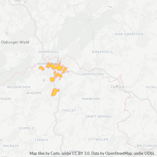 Heatmap für plz 66620