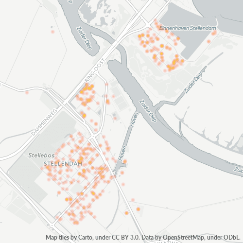 Heatmap voor postcode 3251