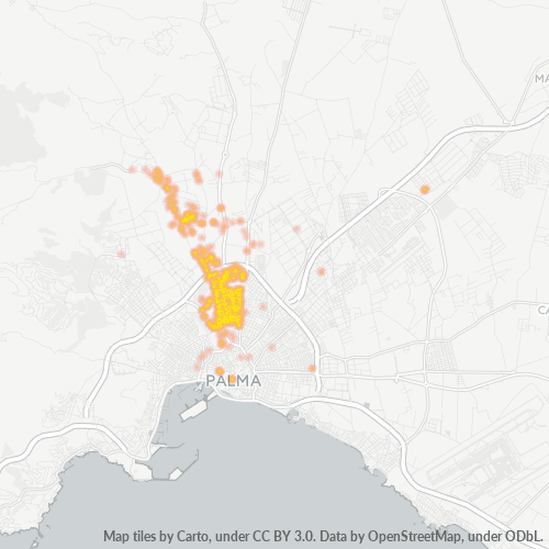 Mapa de calor para código postal 07010