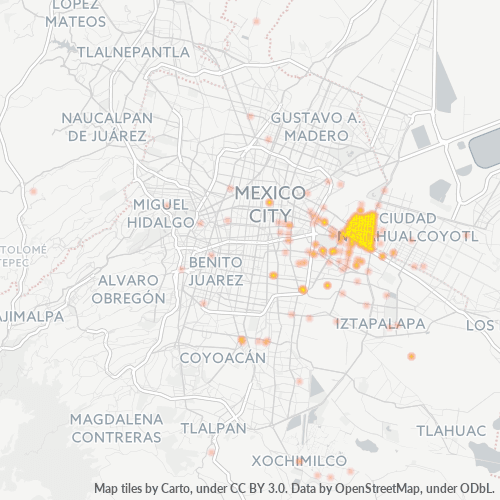 08100 Mapa de calor de densidad empresarial