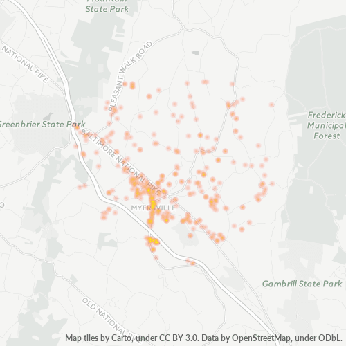 21773 Business Density Heatmap