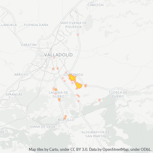Mapa de calor para código postal 47193