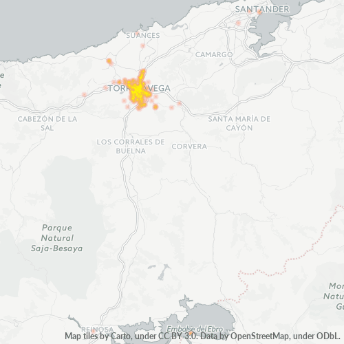 Mapa de calor para código postal 39300