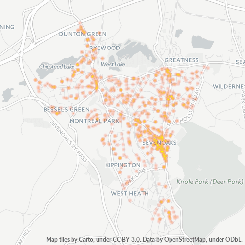 TN13 Business Density Heatmap
