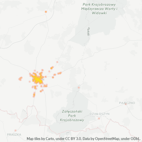 98-300 Mapa intensywności działalności gospodarczej