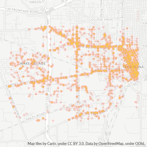75501 Business Density Heatmap