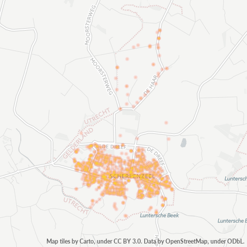 Heatmap voor postcode 3925