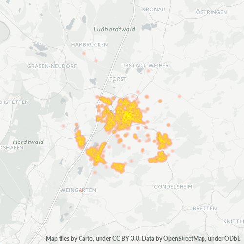 Heatmap für plz 76646