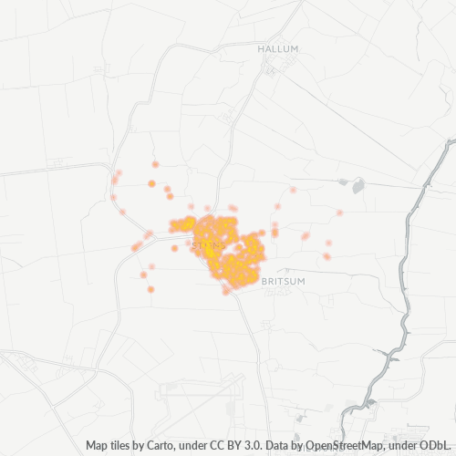 Heatmap voor postcode 9051