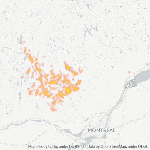 J0T Thermocarte de densité d'activité