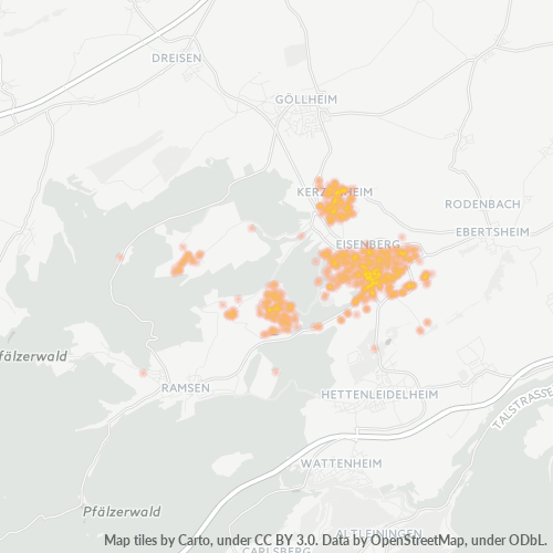 Heatmap für plz 67304