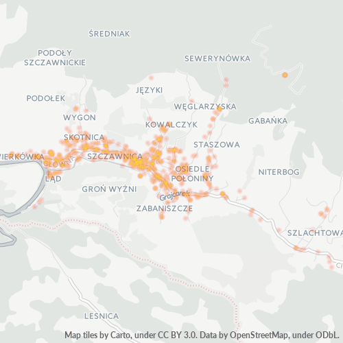 34-460 Mapa intensywności działalności gospodarczej