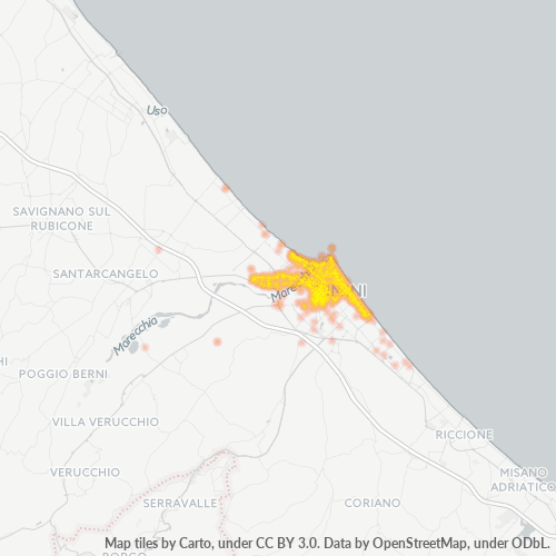 47921 Mappa di concentrazione per la densità di aziende