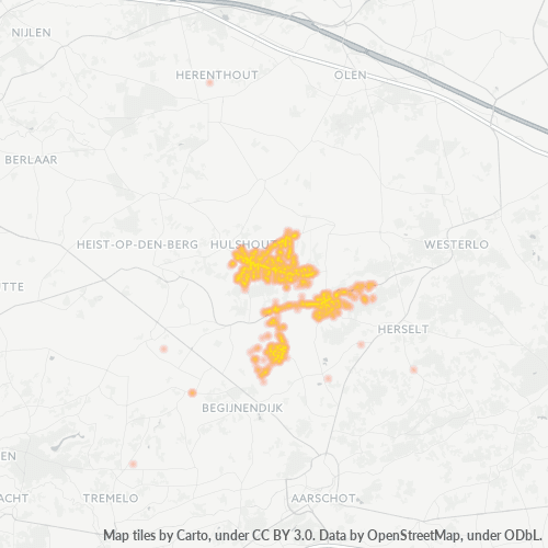 Heatmap voor postcode 2235