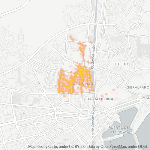 Mapa de calor para código postal 29009