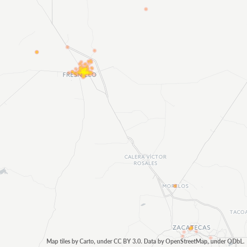 99000 Mapa de calor de densidad empresarial