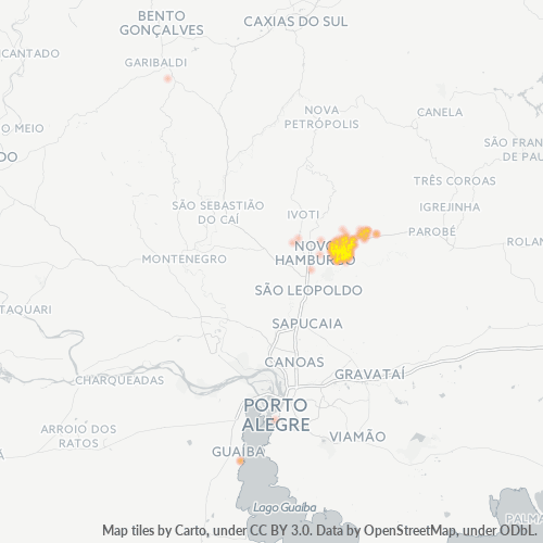 93700-000 Mapa de calor de densidad empresarial