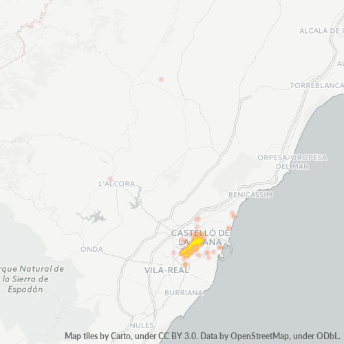 12005 Mapa de calor de densidad empresarial