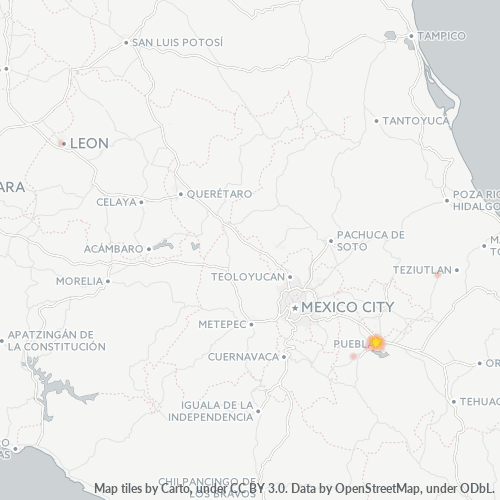 72180 Mapa de calor de densidad empresarial