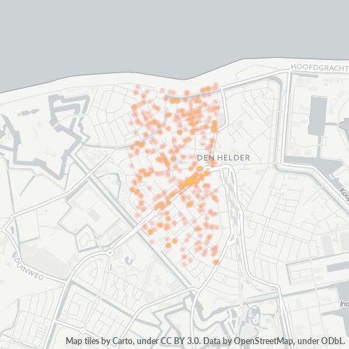 Heatmap voor postcode 1782