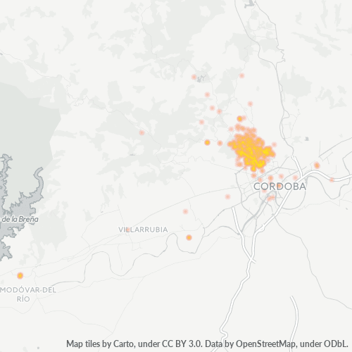 Mapa de calor para código postal 14012
