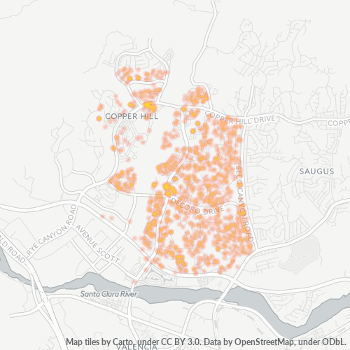 91354 Business Density Heatmap