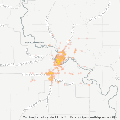 53530 Business Density Heatmap