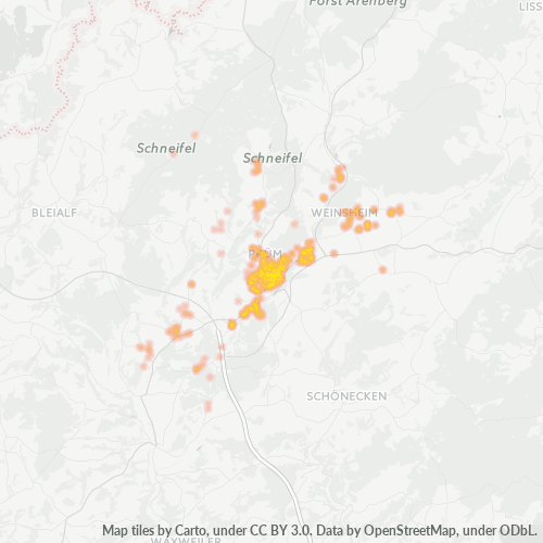 Heatmap für plz 54595