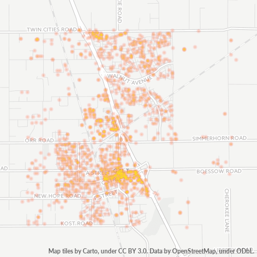 95632 Business Density Heatmap