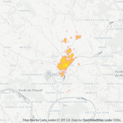 95300 Thermocarte de densité d'activité
