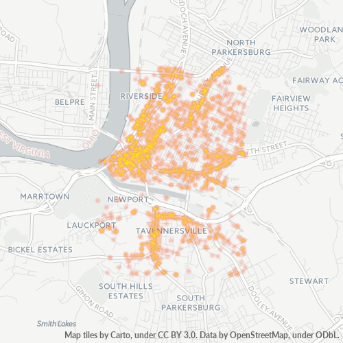 26101 Business Density Heatmap