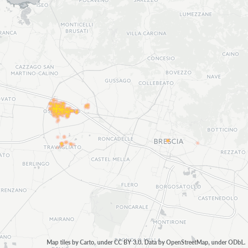 25035 Mappa di concentrazione per la densità di aziende