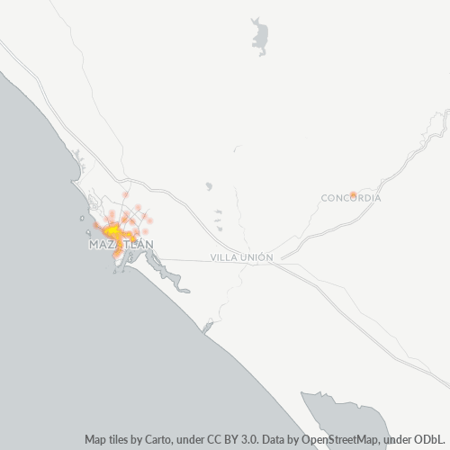 82140 Mapa de calor de densidad empresarial
