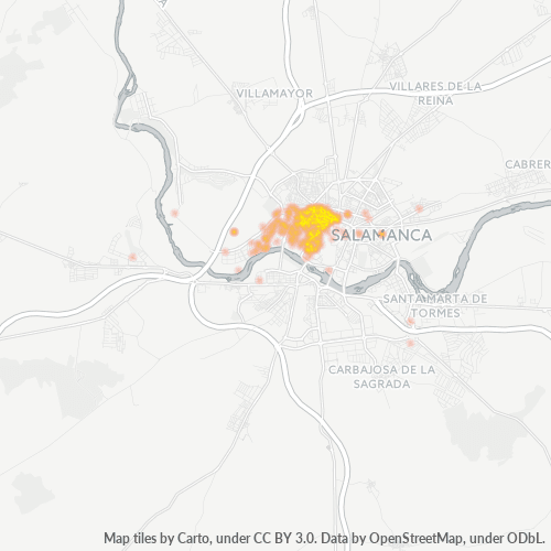 37007 Mapa de calor de densidad empresarial