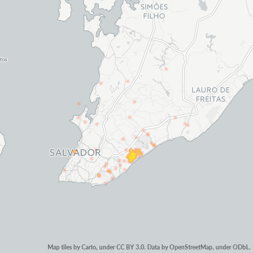 41710-000 Mapa de calor de densidad empresarial