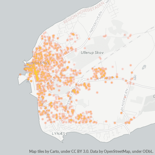 3390 Heatmap over forretningstæthed