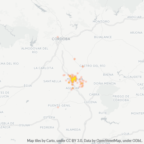Mapa de calor para código postal 14550