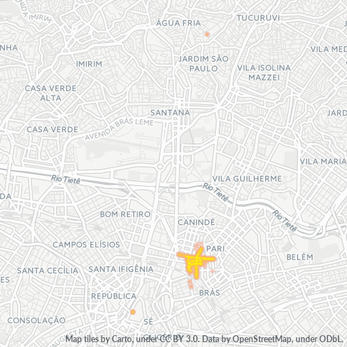 03009-000 Mapa de calor de densidad empresarial