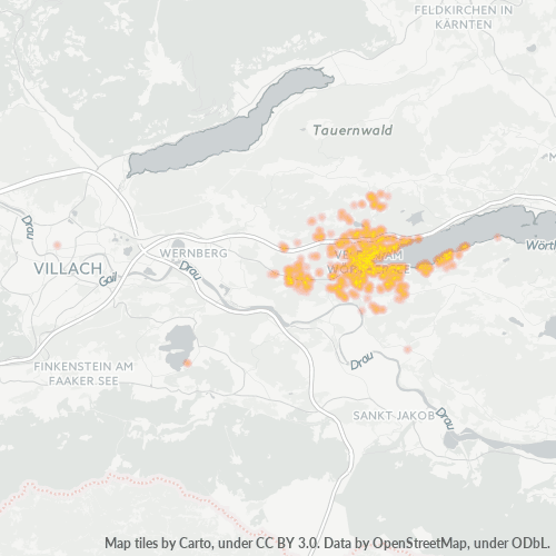 Heatmap für postleitzahl 9220