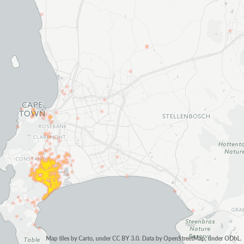 7945 Hittekaart vir Besigheidsdigtheid