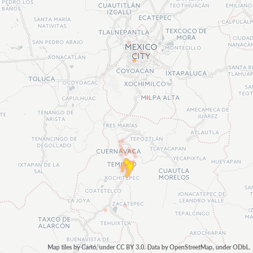 62760 Mapa de calor de densidad empresarial